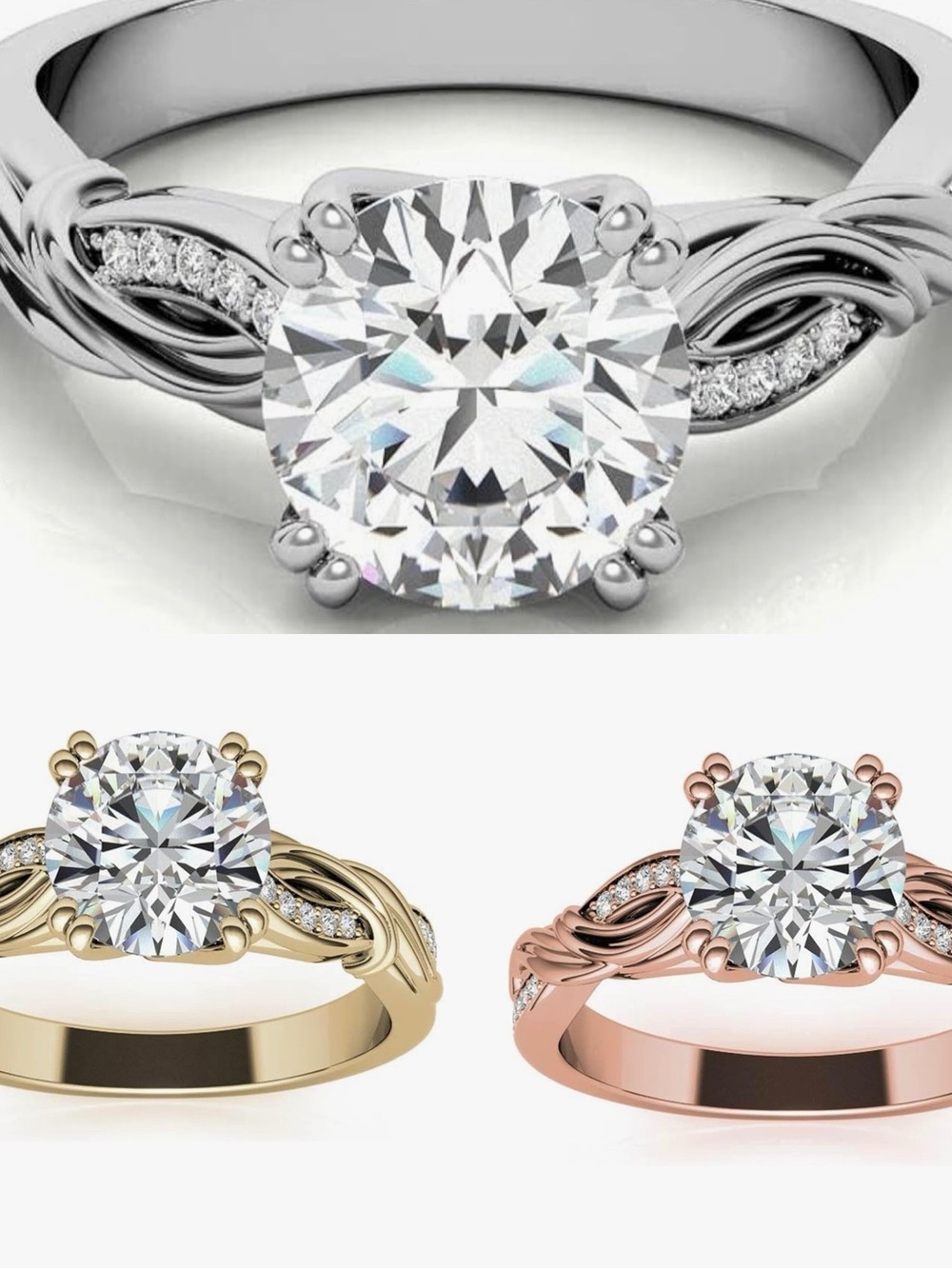 NWT-1CT Twisting Infinity Moissanite Engagement Ring